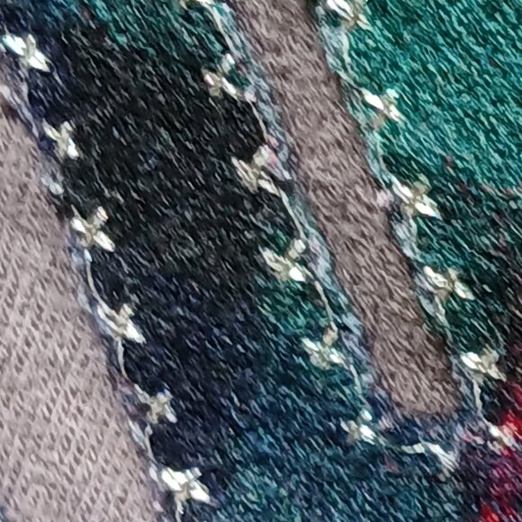 Juicy Couture Y2K Fleece Pants Silver Thread 'X' 's Tartan Plaid Butt Logo SzM - Picture 4 of 13